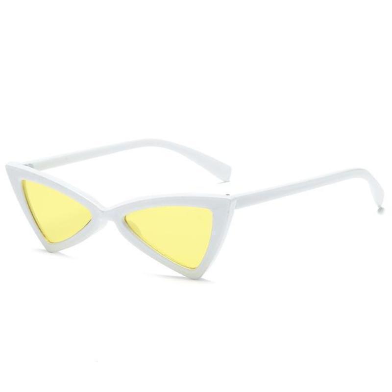 loomrack Vintage Triangle Retro Sunglasses Sunglasses White Frame Yellow
