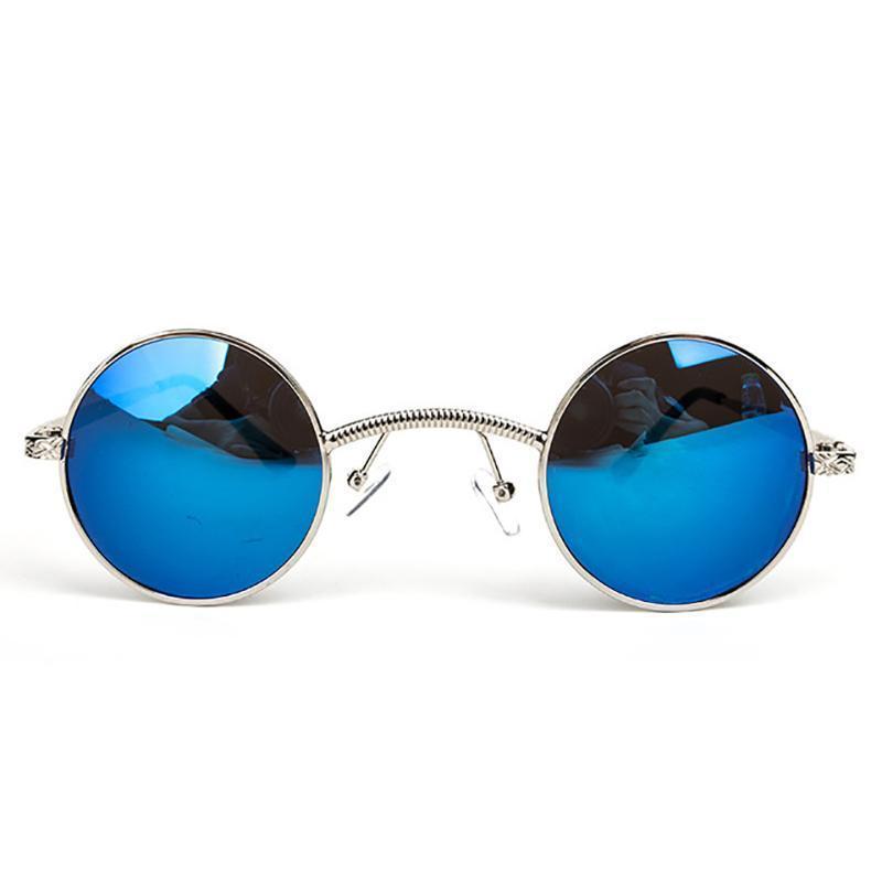 loomrack Vintage Ultra-Micro Round Frame Sunglasses Sunglasses Blue