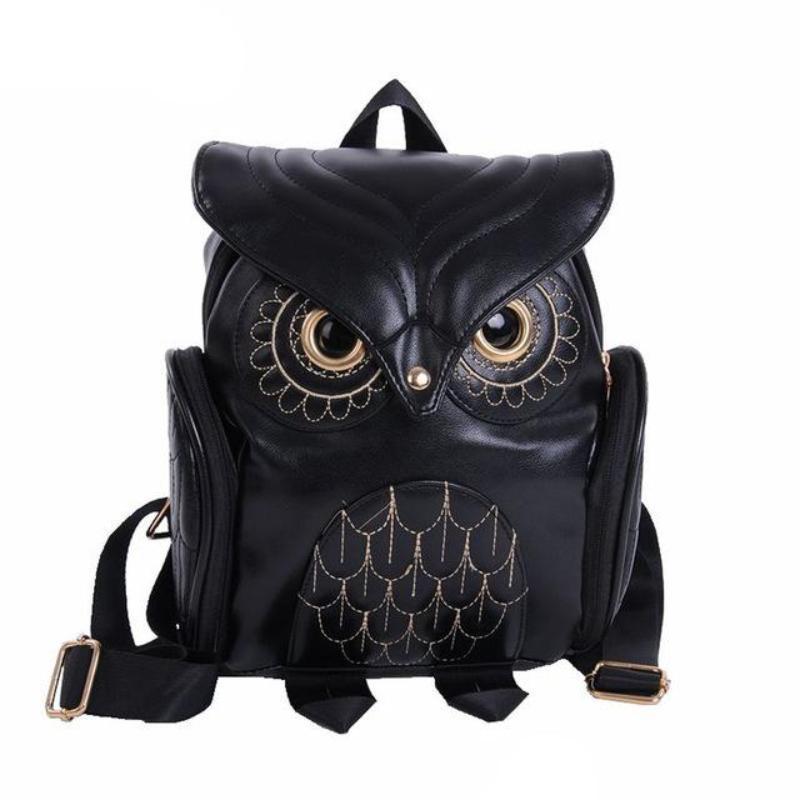 loomrack Whimsy Owl Embossed School Bag Backpacks Black