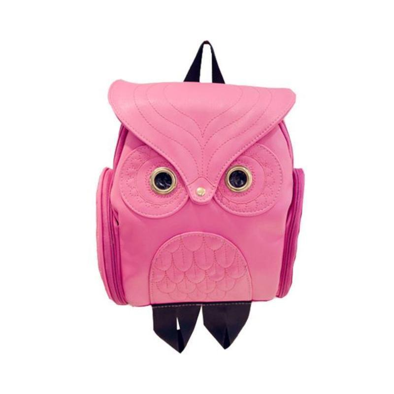 loomrack Whimsy Owl Embossed School Bag Backpacks Hot Pink