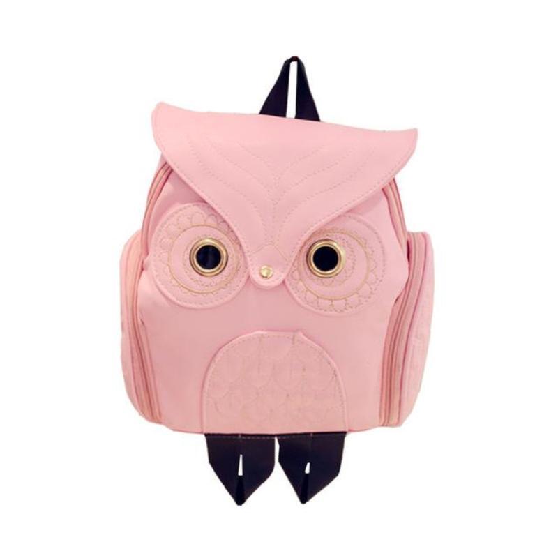 loomrack Whimsy Owl Embossed School Bag Backpacks Pink