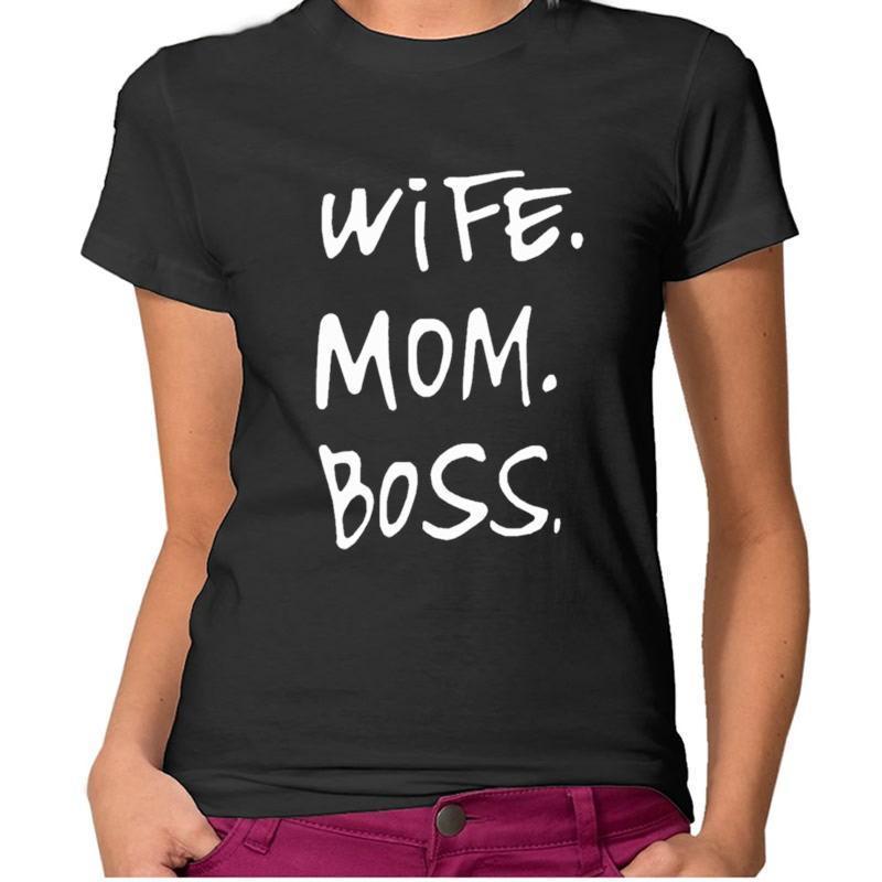 loomrack Wife Mom Boss T-Shirts Black / S