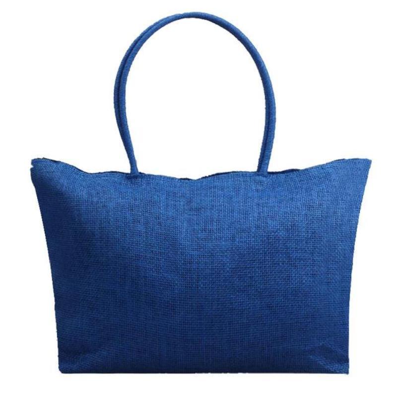 loomrack Women's Woven Straw Tote Bag - Perfect for the Beach! Shoulder Bags Deep Blue