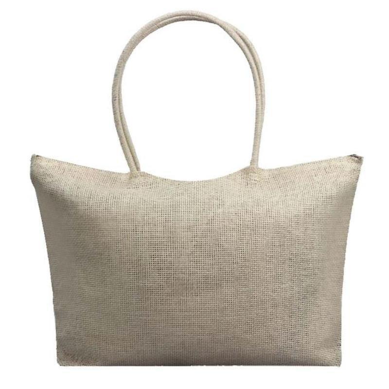 loomrack Women's Woven Straw Tote Bag - Perfect for the Beach! Shoulder Bags Gray