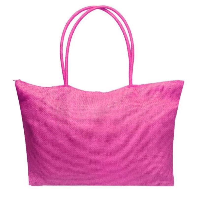 loomrack Women's Woven Straw Tote Bag - Perfect for the Beach! Shoulder Bags Pink