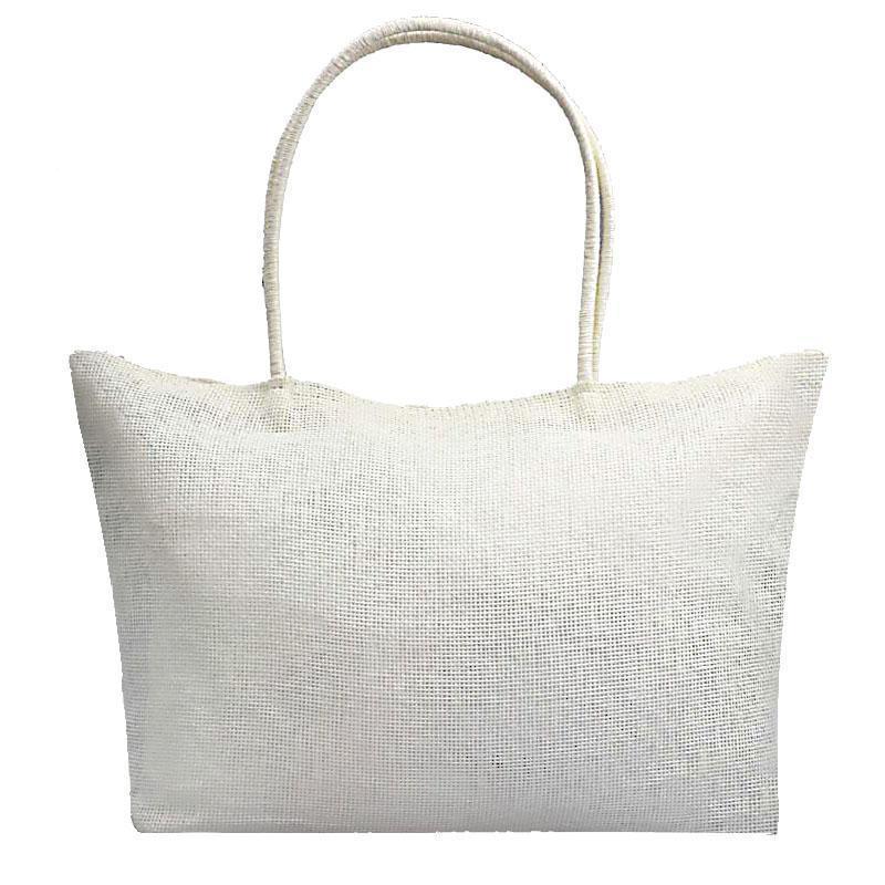 loomrack Women's Woven Straw Tote Bag - Perfect for the Beach! Shoulder Bags White