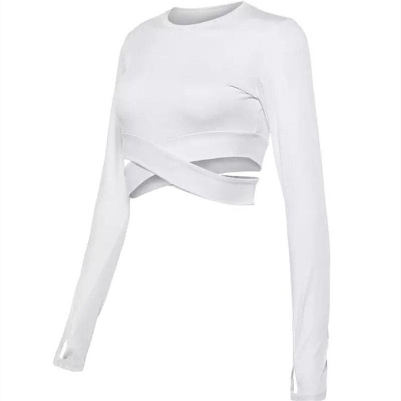 loomrack Yoga Long Sleeve Criss Cross Crop Top Yoga Shirts