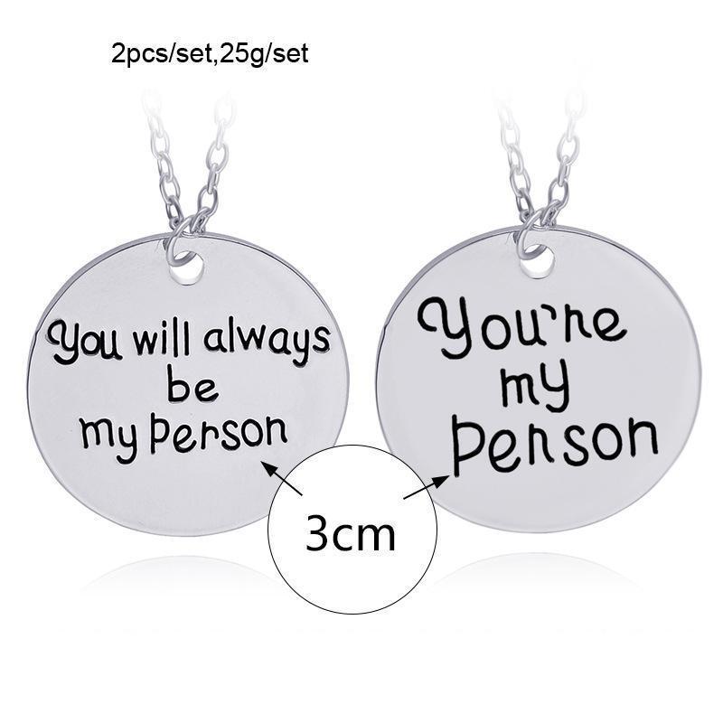 loomrack You're my Person Necklace Set of 2 Pendant Necklaces