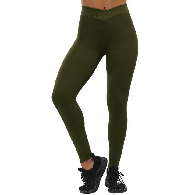 No Pain, No Gain Push Up Breathable Leggings Leggings Army Green / S