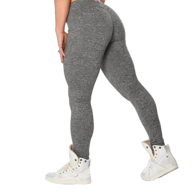 No Pain, No Gain Push Up Breathable Leggings Leggings Black Gray / S