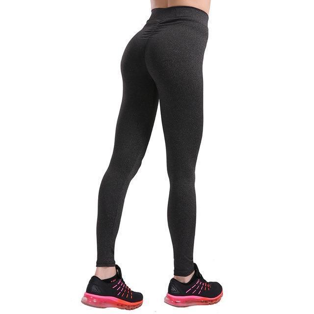 No Pain, No Gain Push Up Breathable Leggings Leggings Black Gray / S