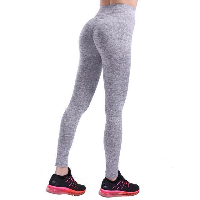 No Pain, No Gain Push Up Breathable Leggings Leggings Light Gray / S