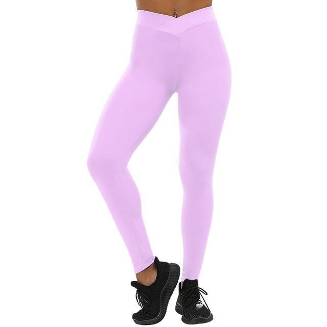 No Pain, No Gain Push Up Breathable Leggings Leggings Light Purple / S