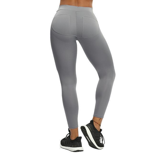 No Pain, No Gain Push Up Breathable Leggings Leggings Patch Gray / S