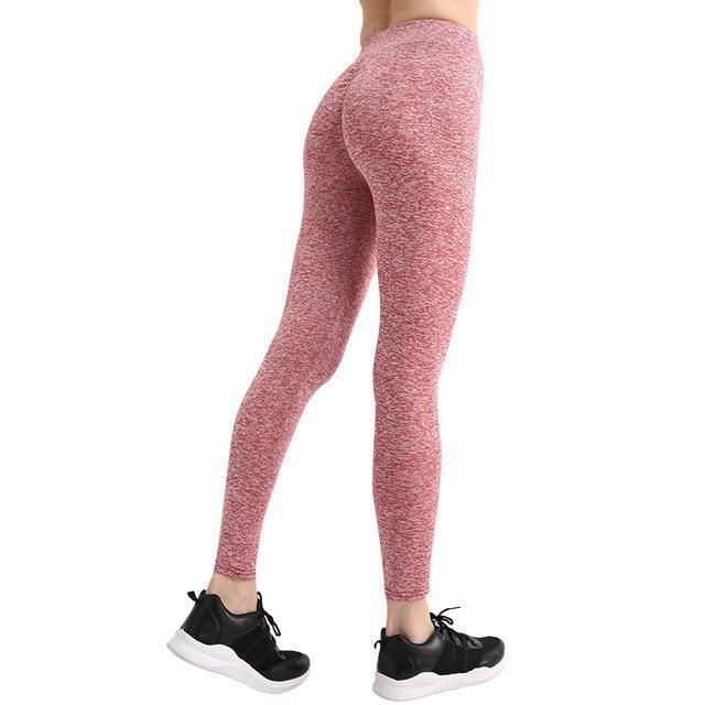 No Pain, No Gain Push Up Breathable Leggings Leggings Red / S