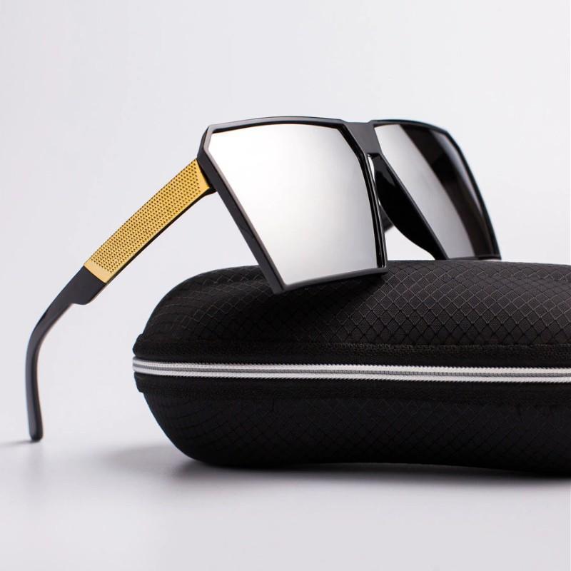 Oversized Reflective Square Sunglasses Sunglasses C1