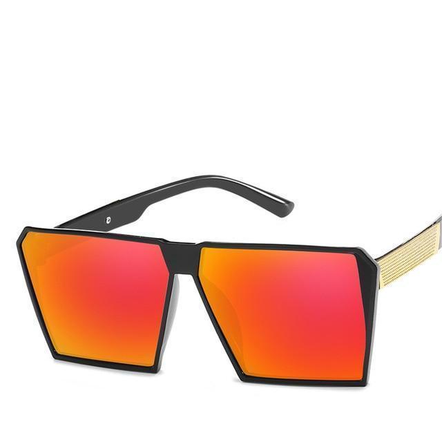 Oversized Reflective Square Sunglasses Sunglasses C4