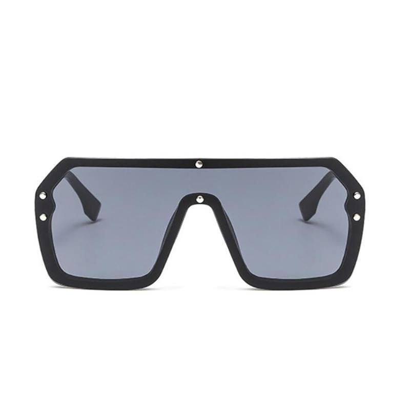 Oversized Retro Square Frame Transparent Sunglasses Sunglasses black without F