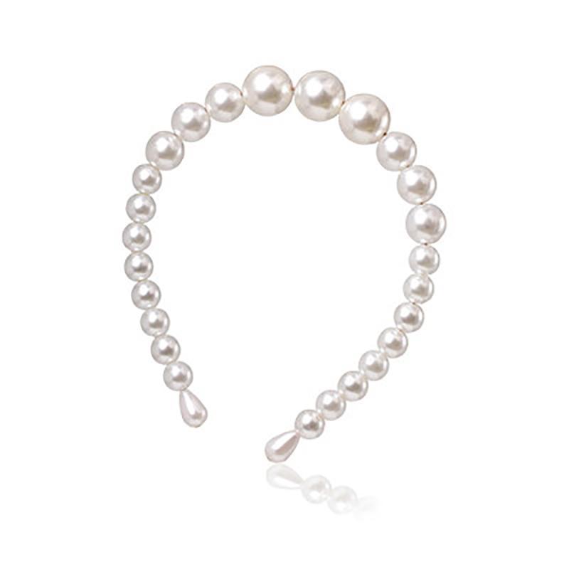 Pearl Beaded Headbands Headbands 90004-WH