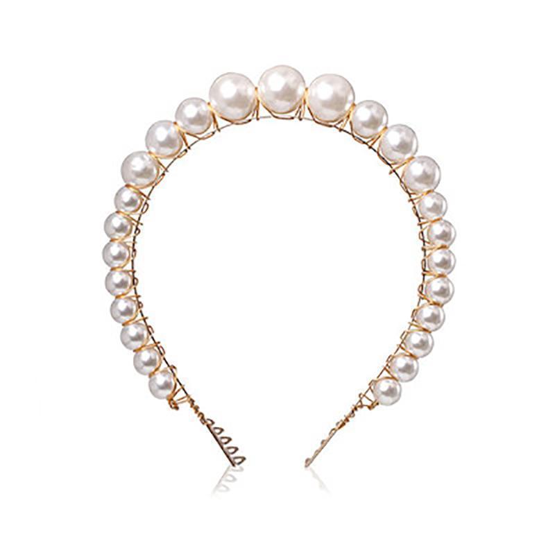 Pearl Beaded Headbands Headbands 90006-WH