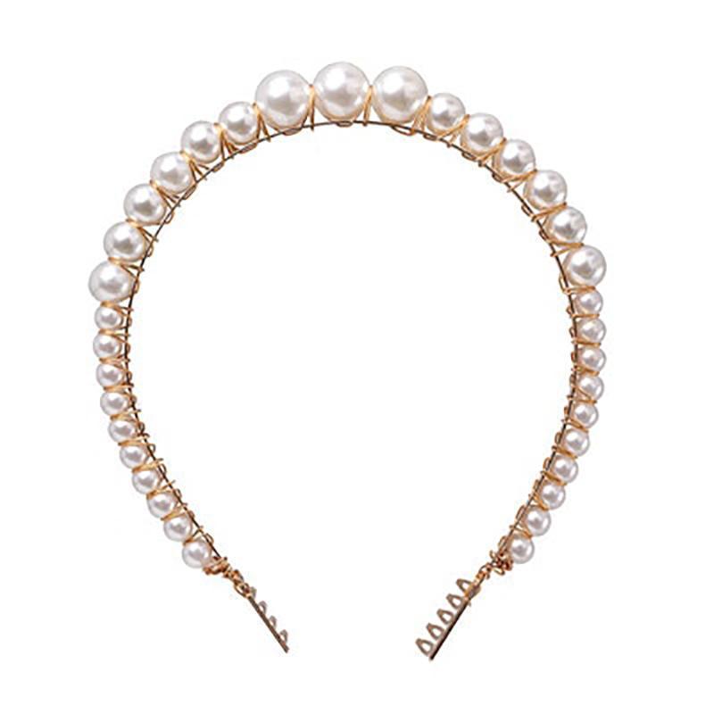 Pearl Beaded Headbands Headbands 90007-WH