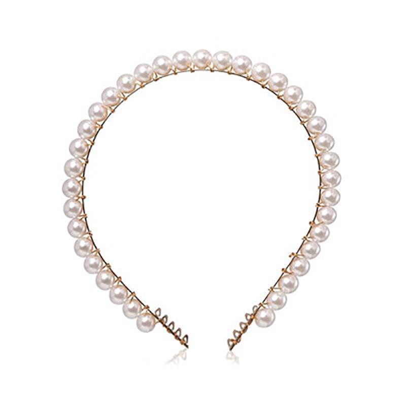 Pearl Beaded Headbands Headbands 90008-WH