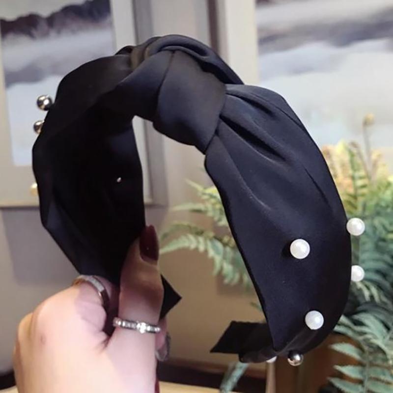Pearls Solid Bow Knotted Hairband Headbands color 2