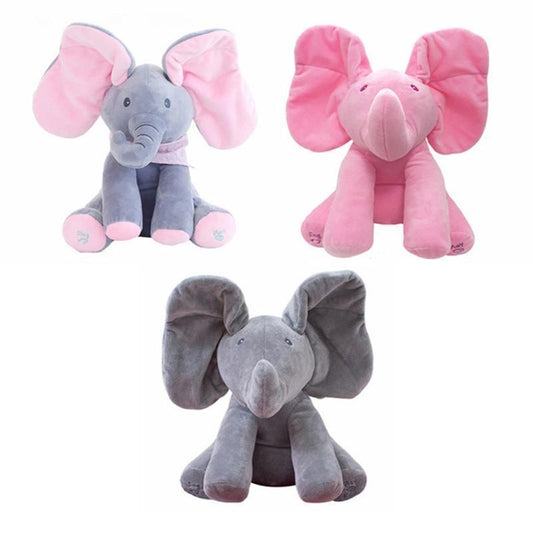 Peek A Boo Elephant Plush Doll Baby Accessories Gray