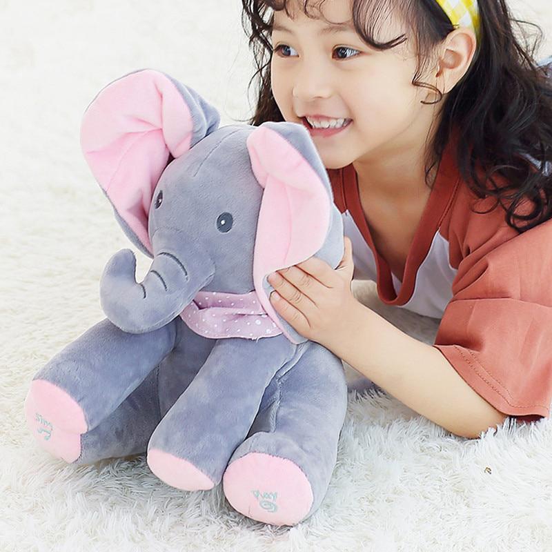 Peek A Boo Elephant Plush Doll Baby Accessories Gray