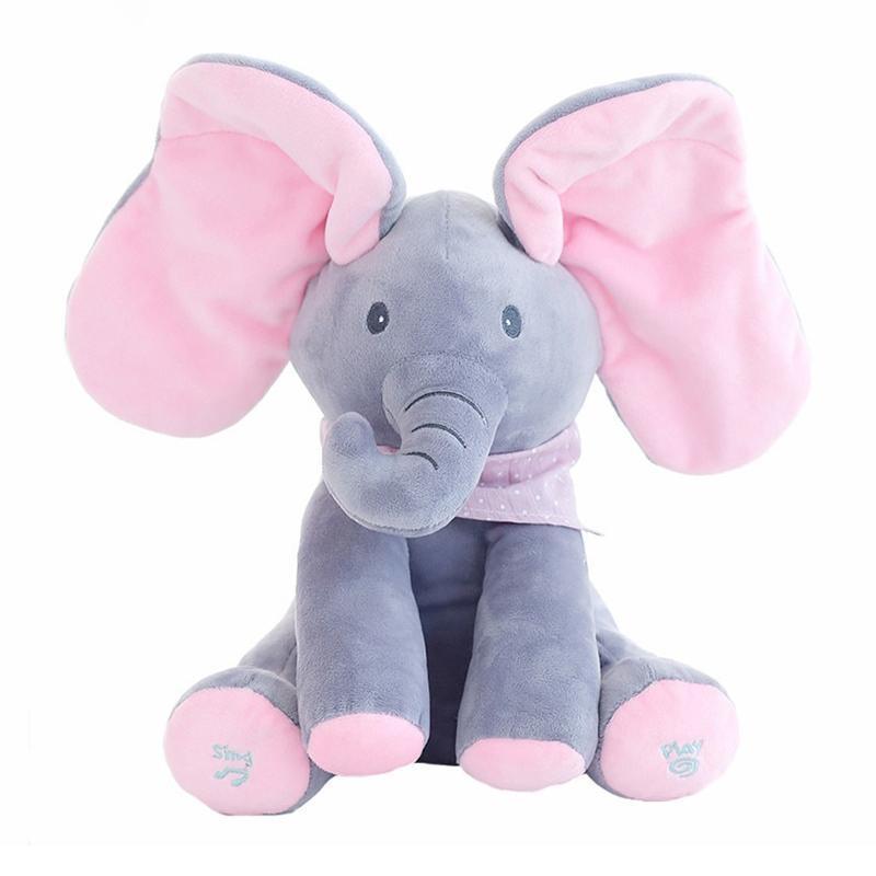 Peek A Boo Elephant Plush Doll Baby Accessories Gray