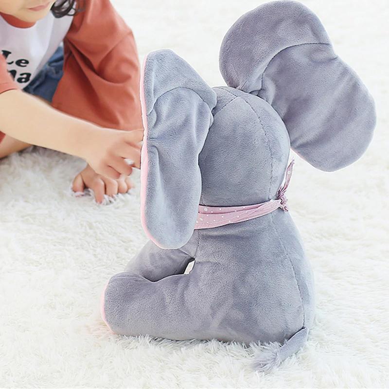 Peek A Boo Elephant Plush Doll Baby Accessories Gray