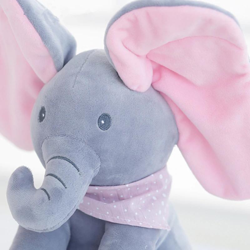 Peek A Boo Elephant Plush Doll Baby Accessories Gray