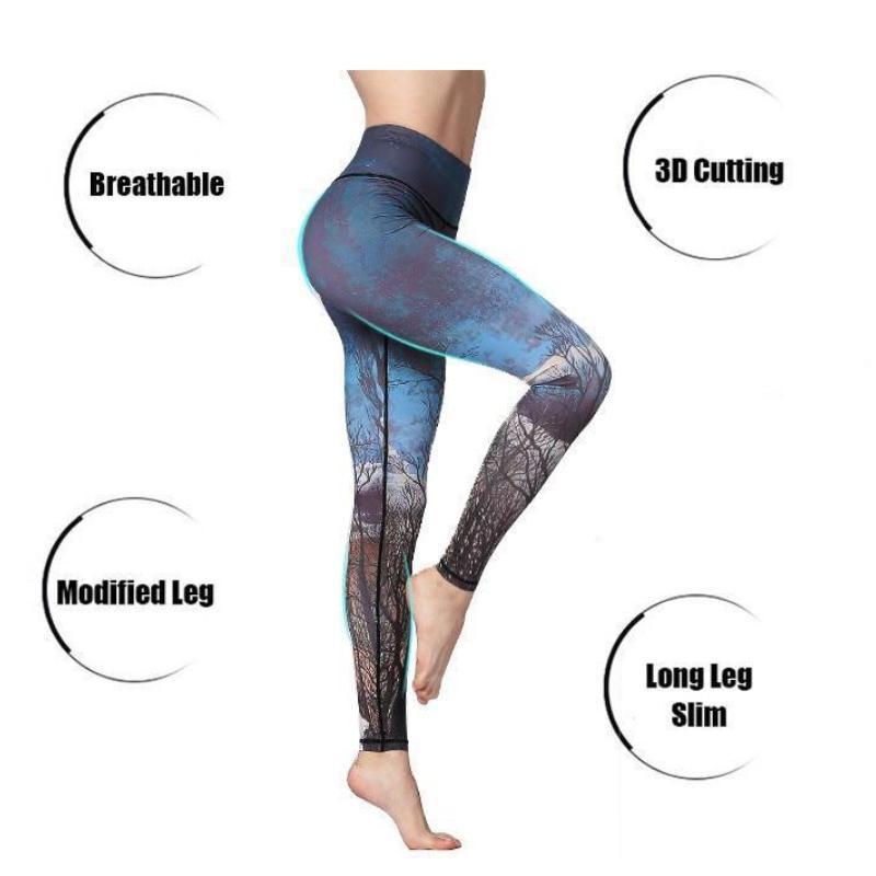 Premium Abstract Print High Waist Leggings Leggings Black White / S