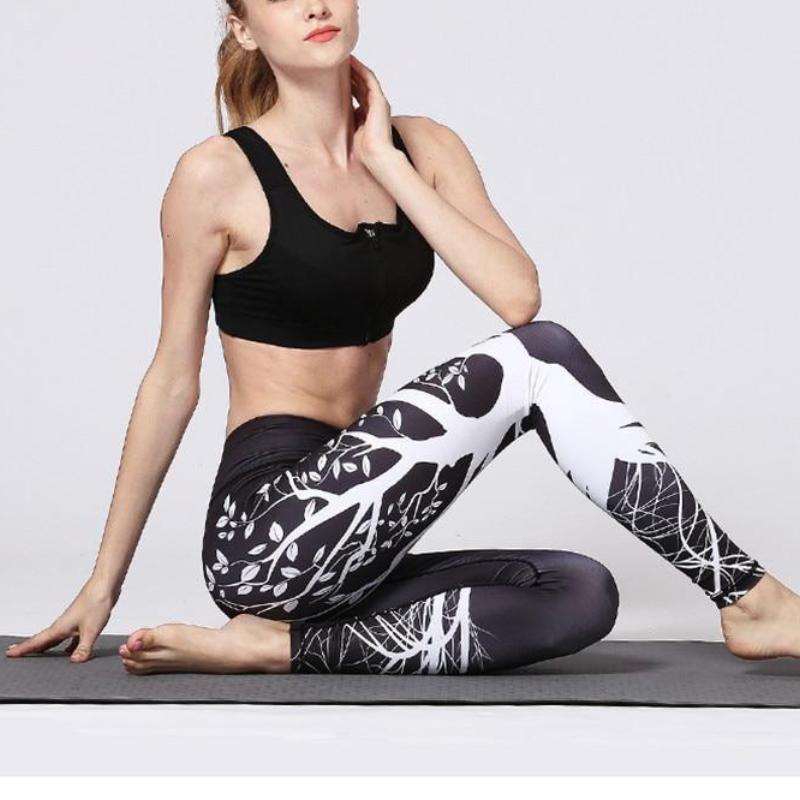 Premium Abstract Print High Waist Leggings Leggings Black White / S