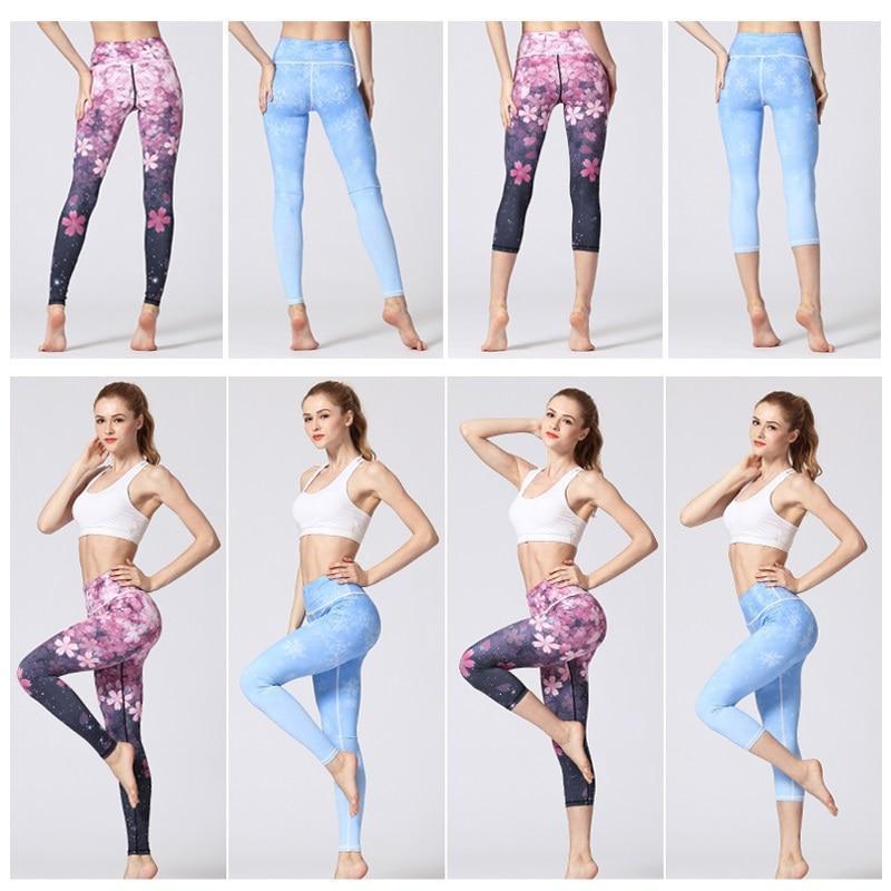 Premium Flower Print High Waist Leggings Leggings Sakura Short / S