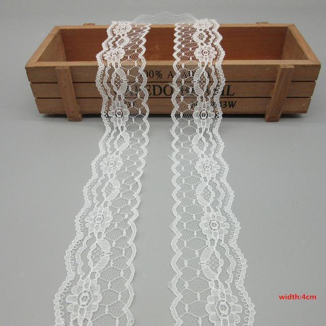 10 Yards White Lace Ribbon Tape (40MM Wide) k