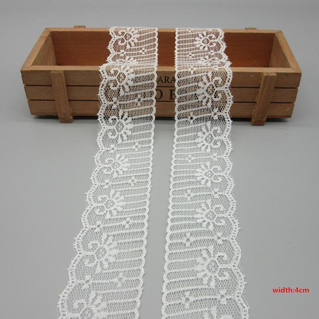 10 Yards White Lace Ribbon Tape (40MM Wide) k