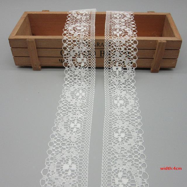 10 Yards White Lace Ribbon Tape (40MM Wide) k