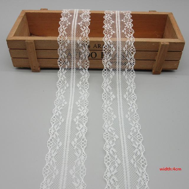 10 Yards White Lace Ribbon Tape (40MM Wide) k