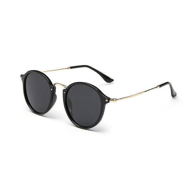 Retro Round Metal Frame Sunglasses Sunglasses C01BrightBlack Grey