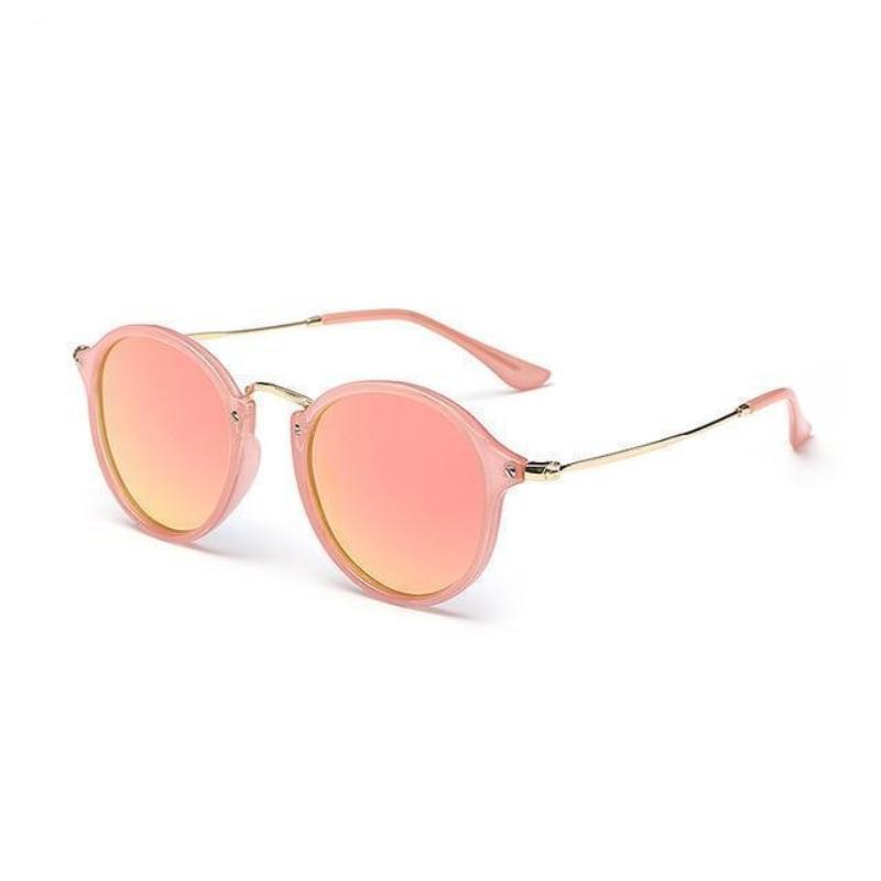 Retro Round Metal Frame Sunglasses Sunglasses C04PPink BarbiePink