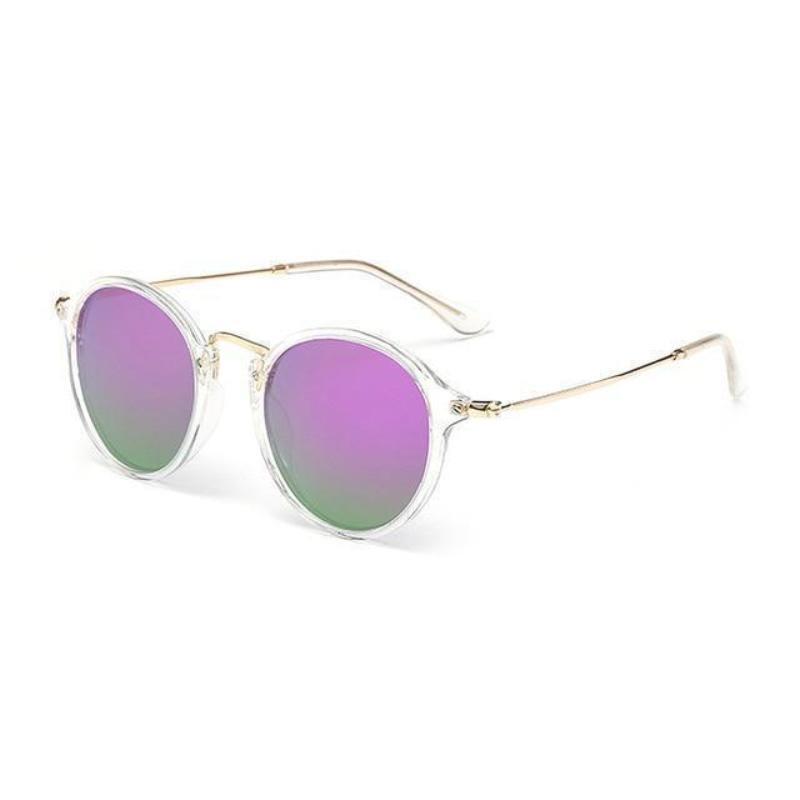 Retro Round Metal Frame Sunglasses Sunglasses C05PTrans Purple