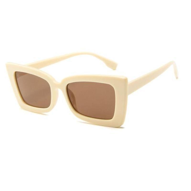 Retro Square Pointed Sunglasses Sunglasses Beige Brown