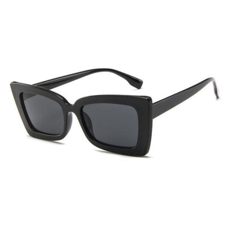 Retro Square Pointed Sunglasses Sunglasses Black Black