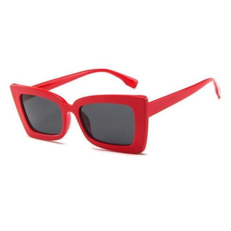 Retro Square Pointed Sunglasses Sunglasses Red Black