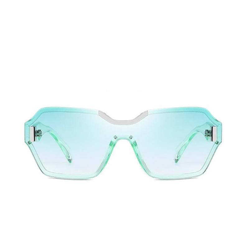 Rimless Oversized Square Frame Sunglasses Sunglasses c26 green green