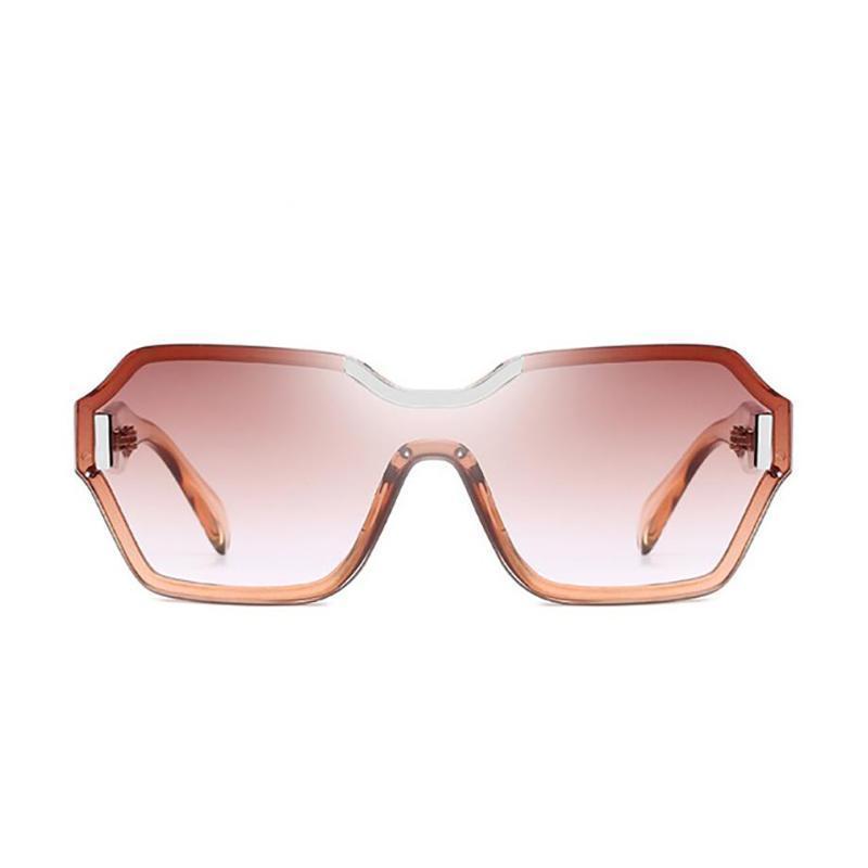 Rimless Oversized Square Frame Sunglasses Sunglasses c33 tea tea