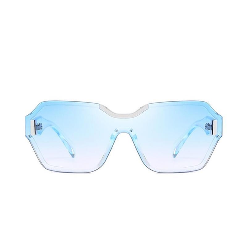 Rimless Oversized Square Frame Sunglasses Sunglasses c49 blue blue