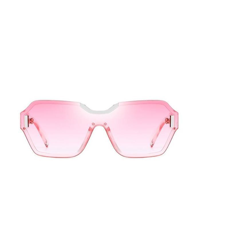 Rimless Oversized Square Frame Sunglasses Sunglasses c6 pink pink