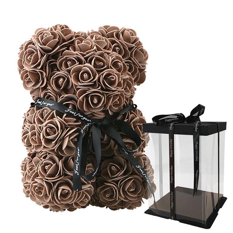 Rose Teddy Bear Home Accessories Brown with Box